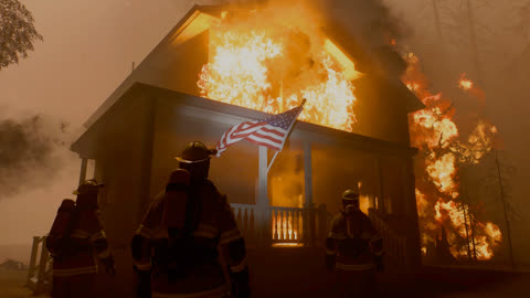 Firefighters Code Red gameplay screenshot 1 — realistic firefighting simulation