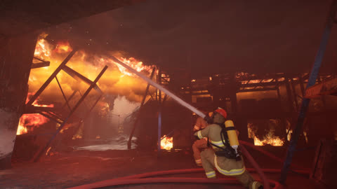 Firefighters Code Red gameplay screenshot 2 — realistic firefighting simulation